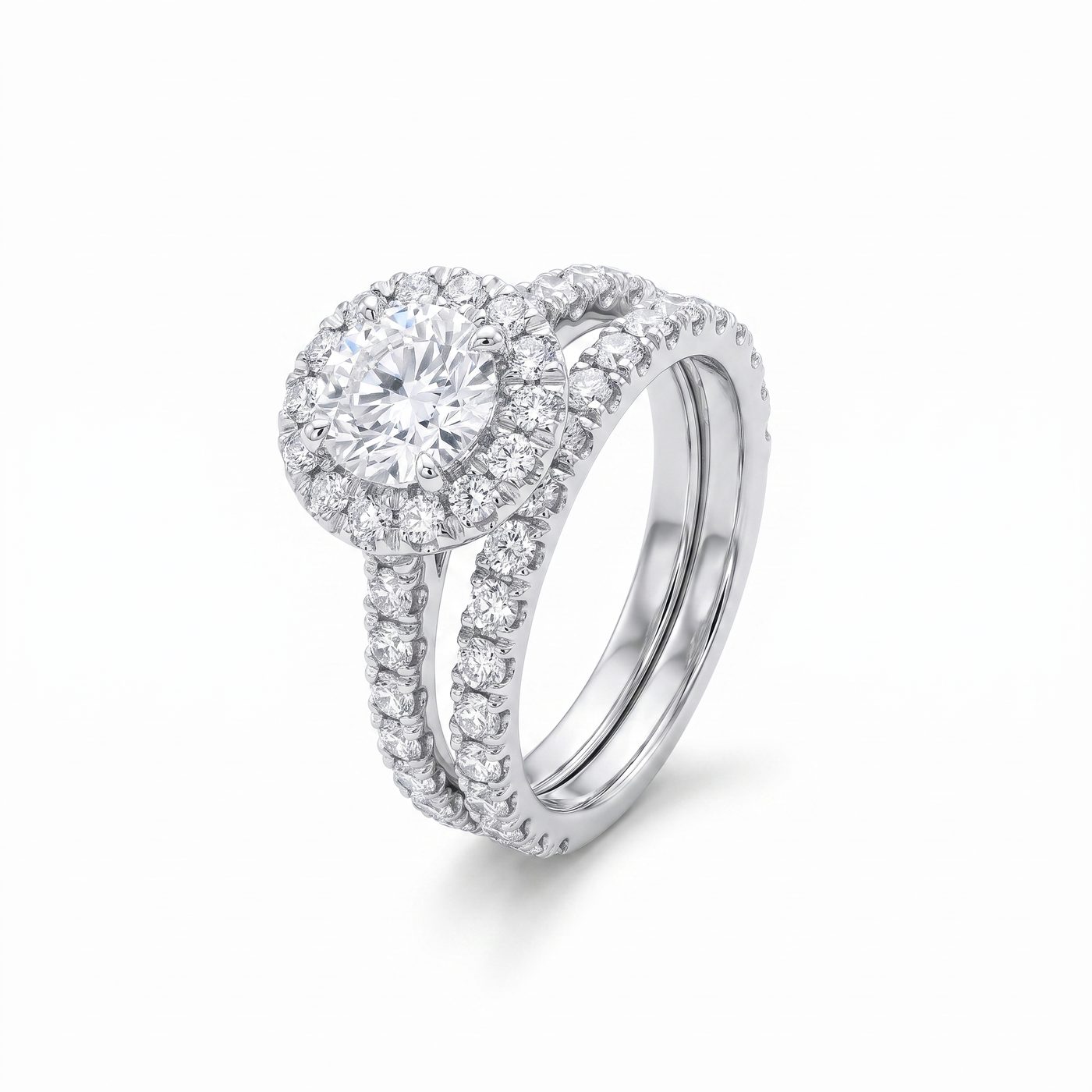 Prong Diamond Engagement Ring Set 44600