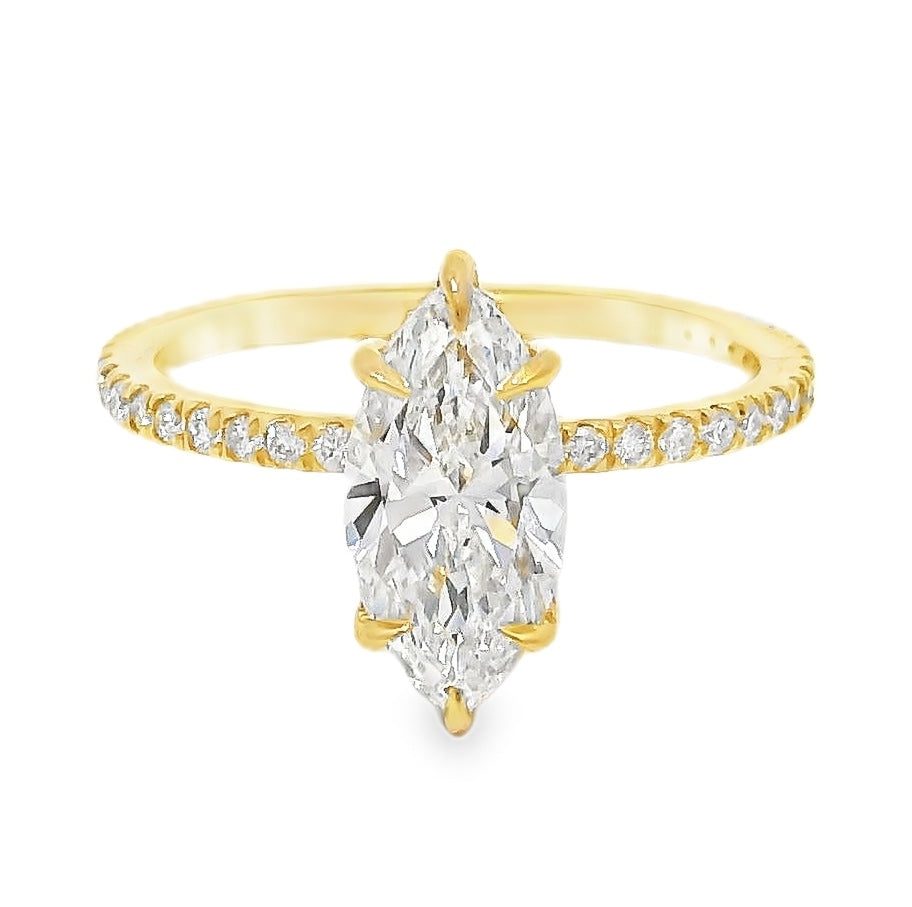 Marquise Hidden Halo Ring 71048