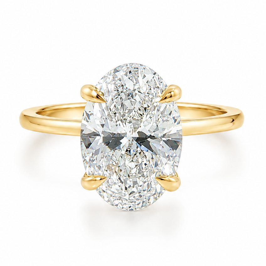 Oval Lab Grown Diamond Solitaire Engagement Ring 68285
