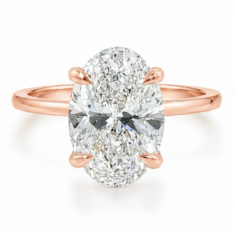 Oval Lab Grown Diamond Solitaire Engagement Ring 68285