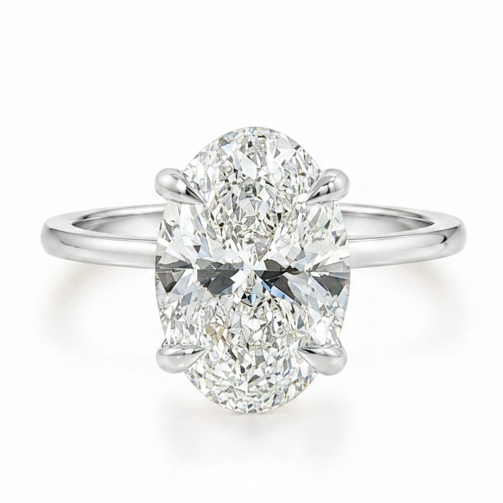 Oval Lab Grown Diamond Solitaire Engagement Ring 68285