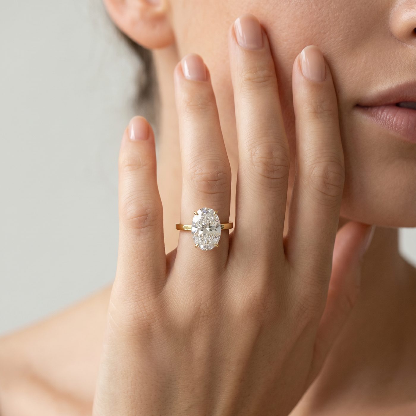 Oval Lab Grown Diamond Solitaire Engagement Ring 68285