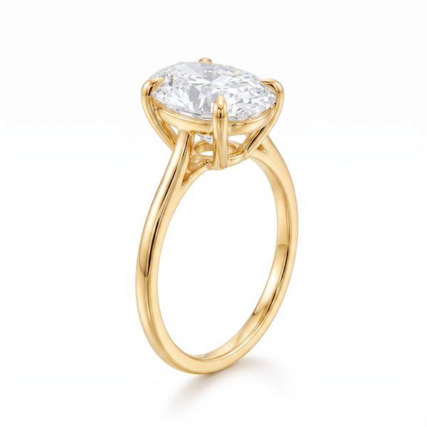 Oval Lab Grown Diamond Solitaire Engagement Ring 68285