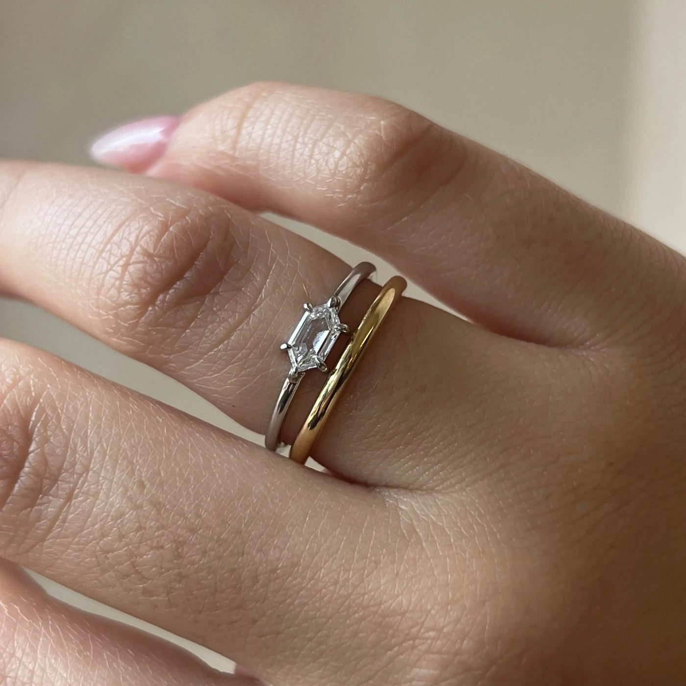 0.37ct Mini Bullet Diamond Ring