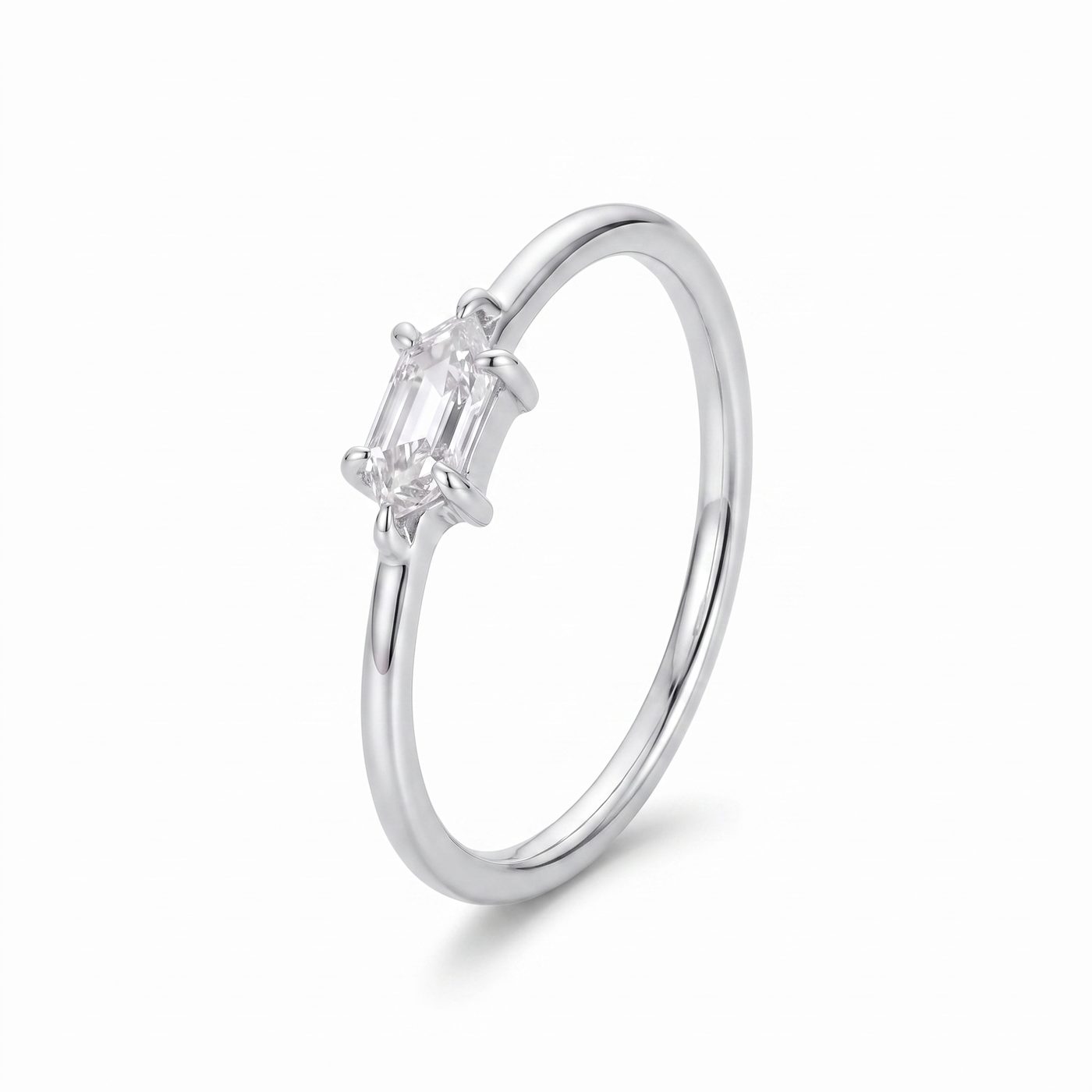0.37ct Mini Bullet Diamond Ring