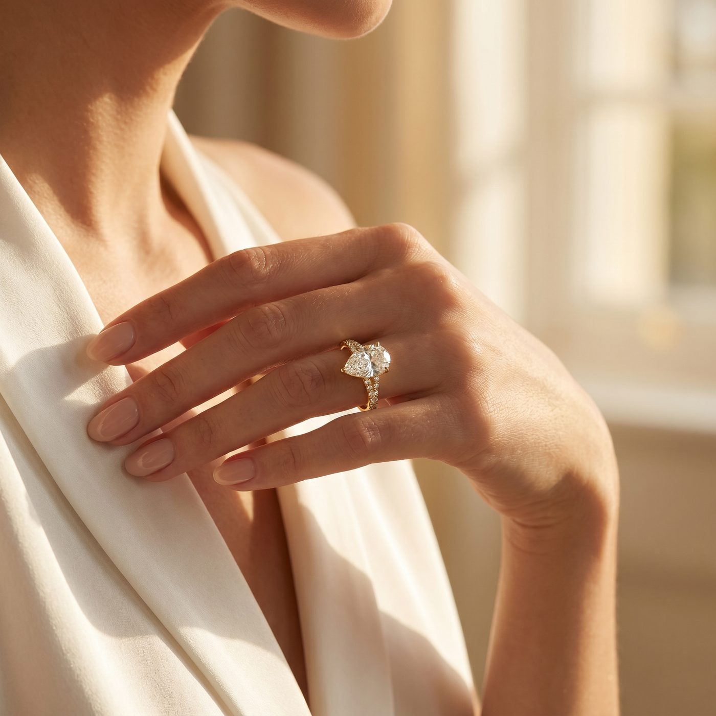 Mirabella Pear Engagement Ring 1 Ct 71608
