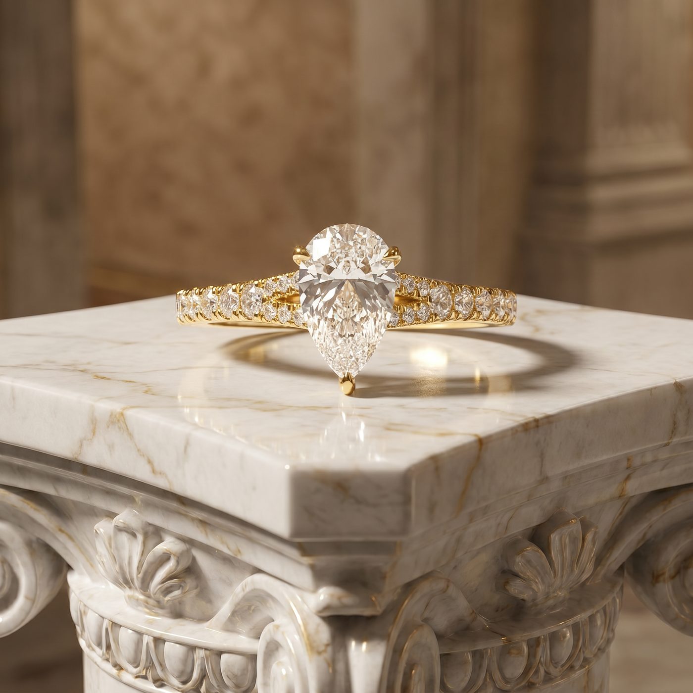 Mirabella Pear Engagement Ring 1 Ct 71608