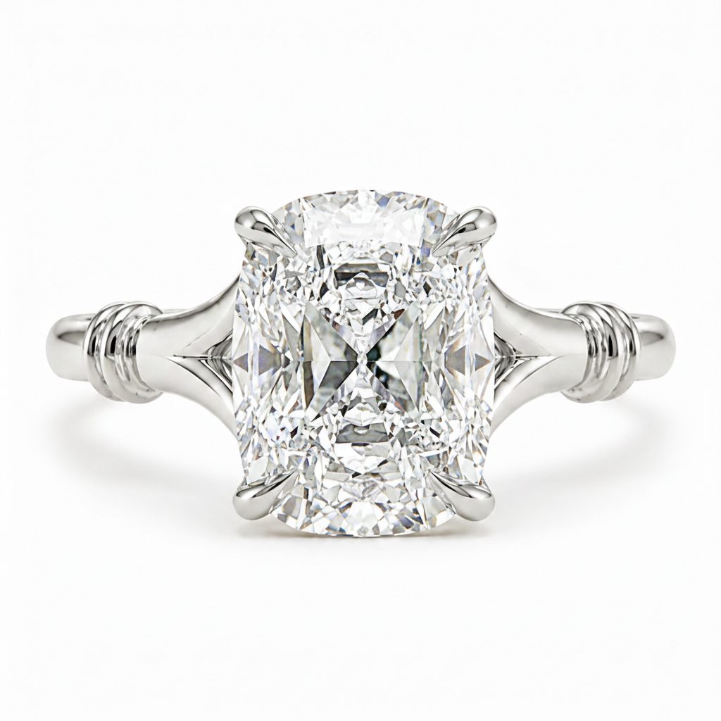 Diana Old Mine Cushion Engagement Ring 71670
