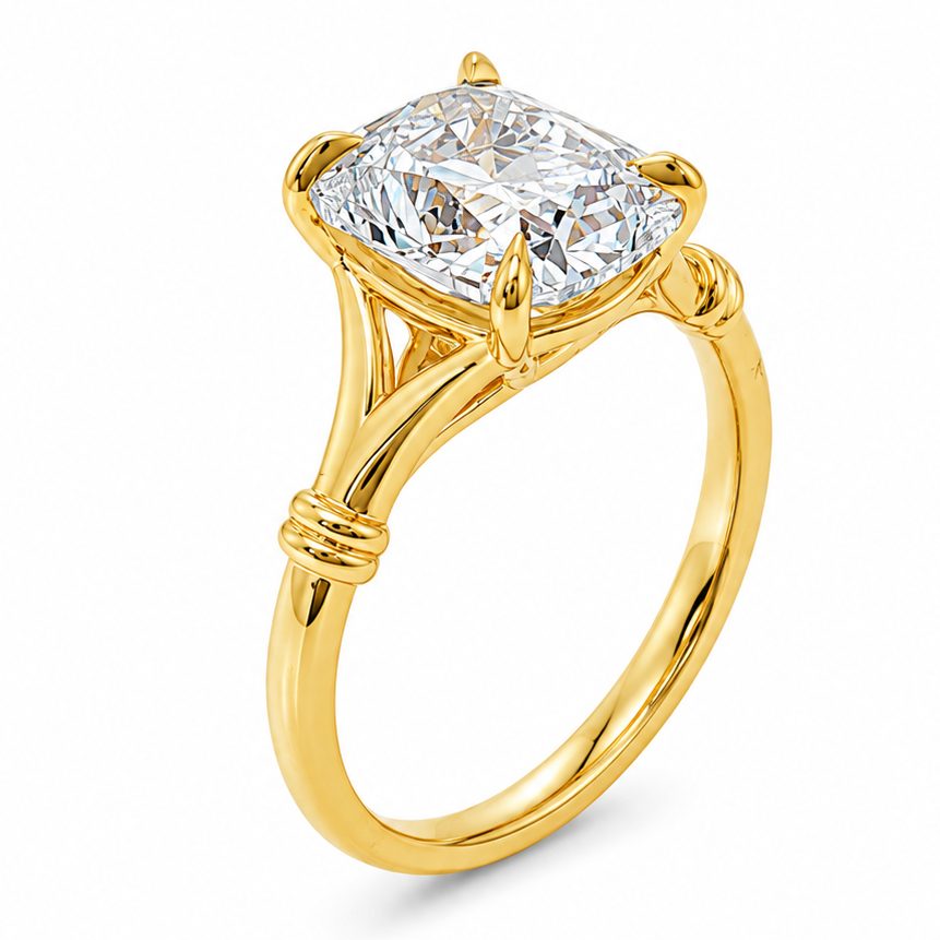 Diana Old Mine Cushion Engagement Ring 71670