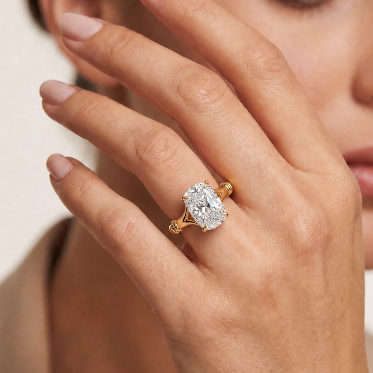 Diana Old Mine Cushion Engagement Ring 71670