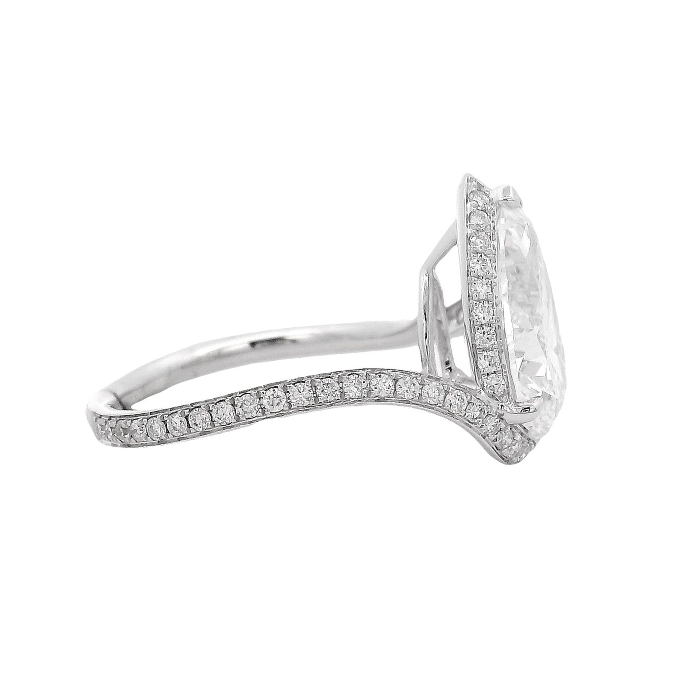 Crescent Pavé Engagement Ring 70946
