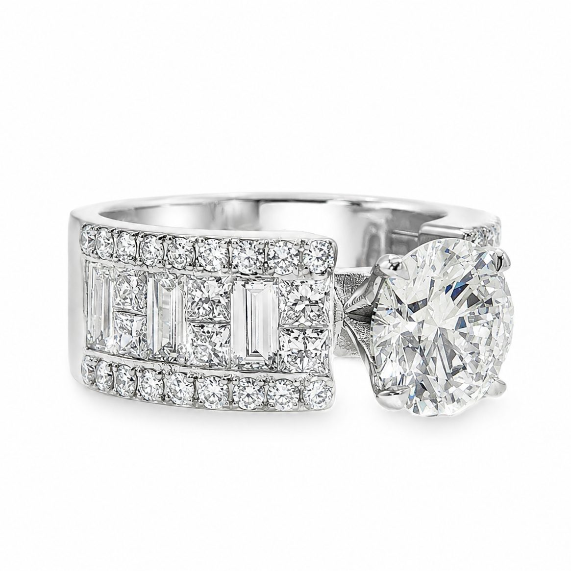 Princess & Baguette Engagement Ring 71503