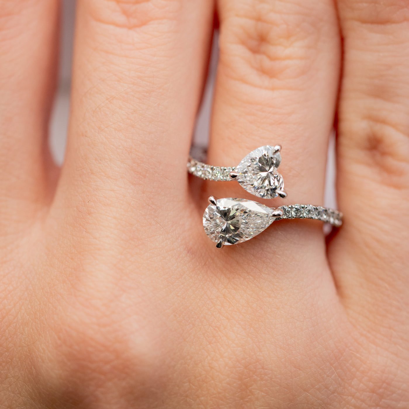 Toi et Moi Heart and Pear Cut Ring 70972