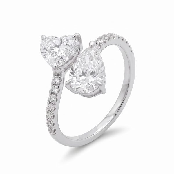 Toi et Moi Heart and Pear Cut Ring 70972